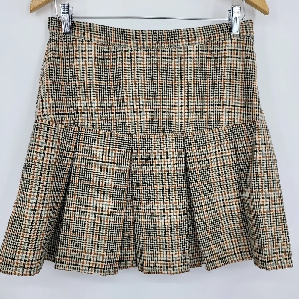 BB DAKOTA by Steve Madden Check The Time Skirt Size 8 Houndstooth Mini Skirt